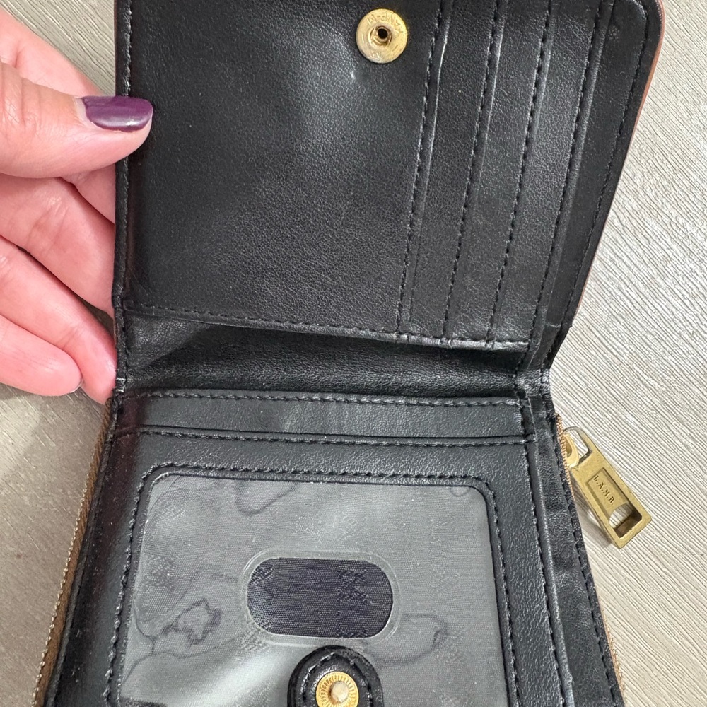 L.A.M.B. Geometric Black and Tan Wallet - Picture 3 of 4